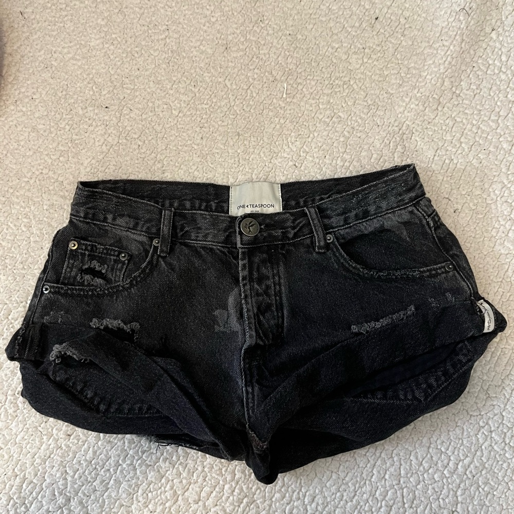 One Teaspoon Black Jean Shorts